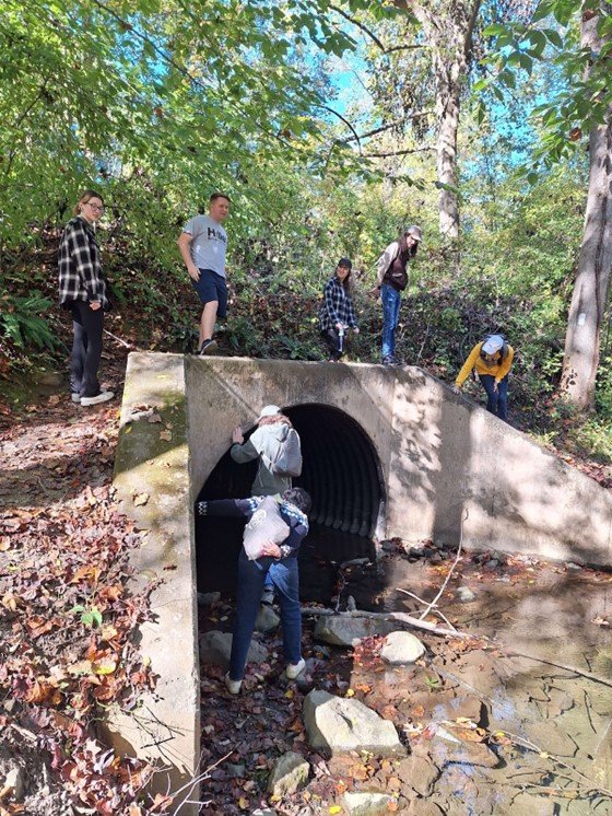 GEO Club exploring the culverts at Ridley Creek State Park in Pennsylvania