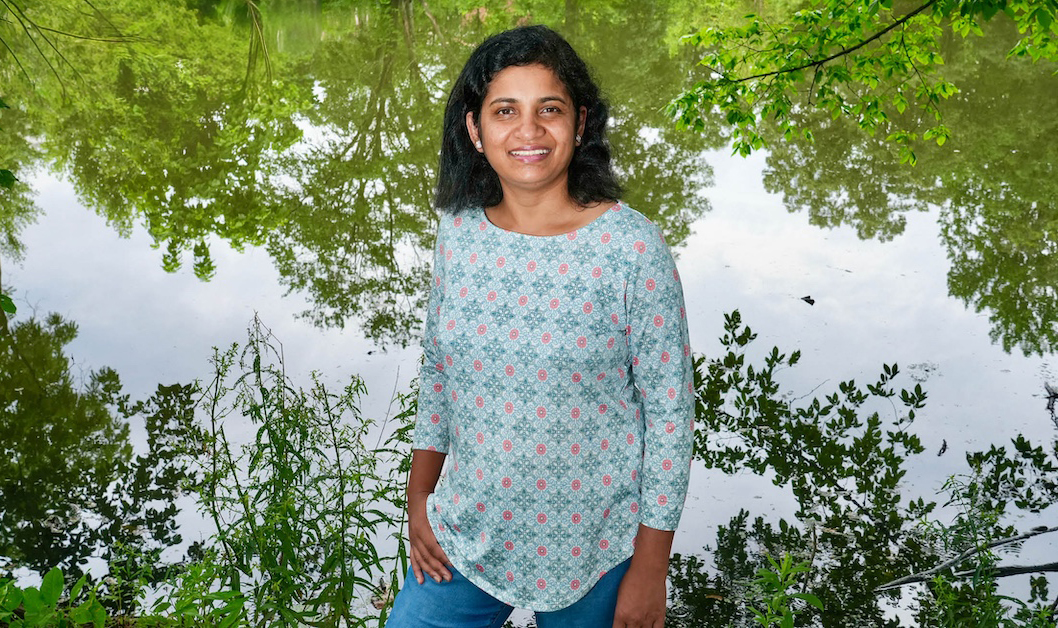 Thivanka Ariyarathna studies the fate and transport of PFAS, a group of chemicals linked to adverse health effects in humans and animals.